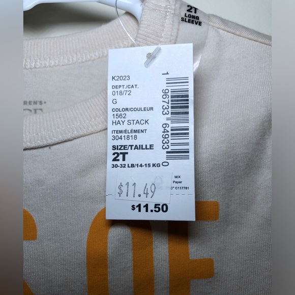 BOYS/GIRLS 2T GRAPHIC LONG SLEEVE TEE, BOSS OF THE KIDS TABLE, Color Haystack - Picture 3 of 7